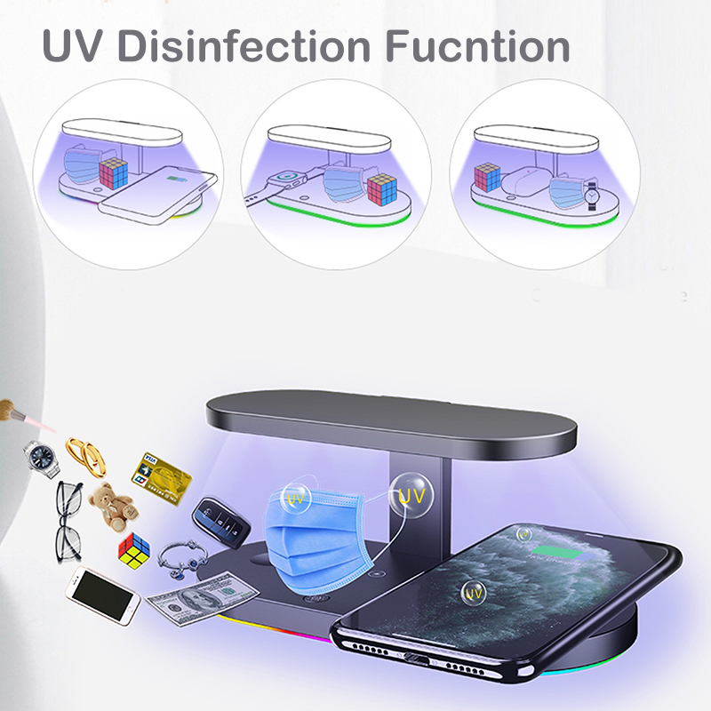 Esterilizador UV e carregador sem fio