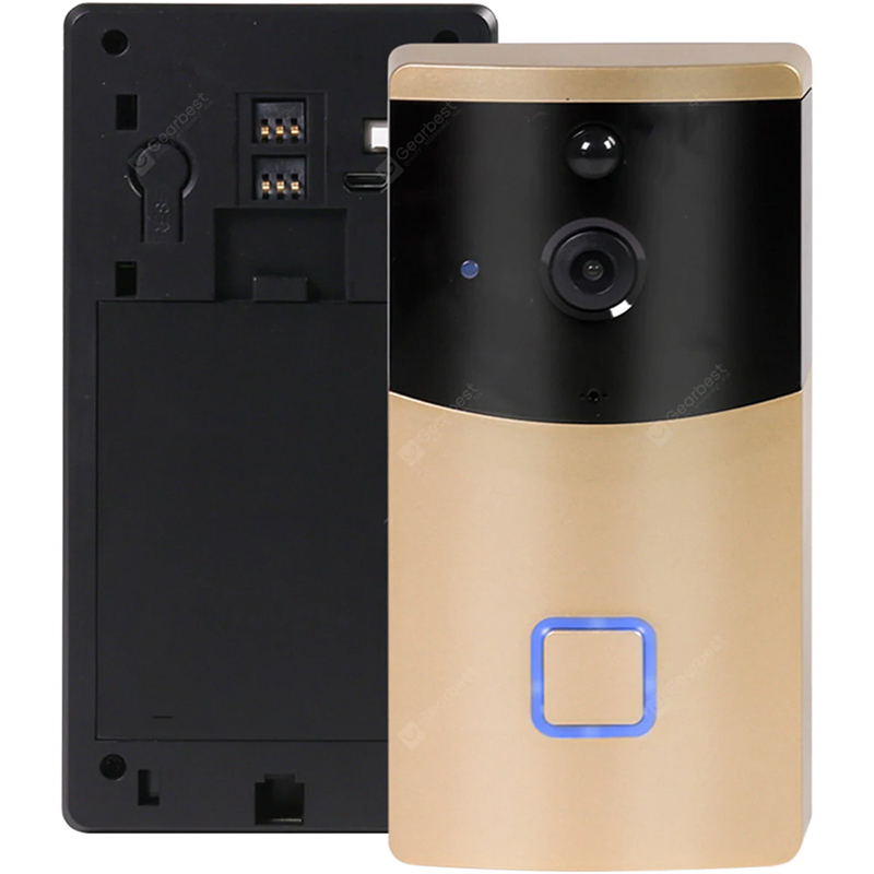 TY1 campainha inteligente câmera Wifi intercomunicador de vídeo sem fio câmera de vigilância - Gold